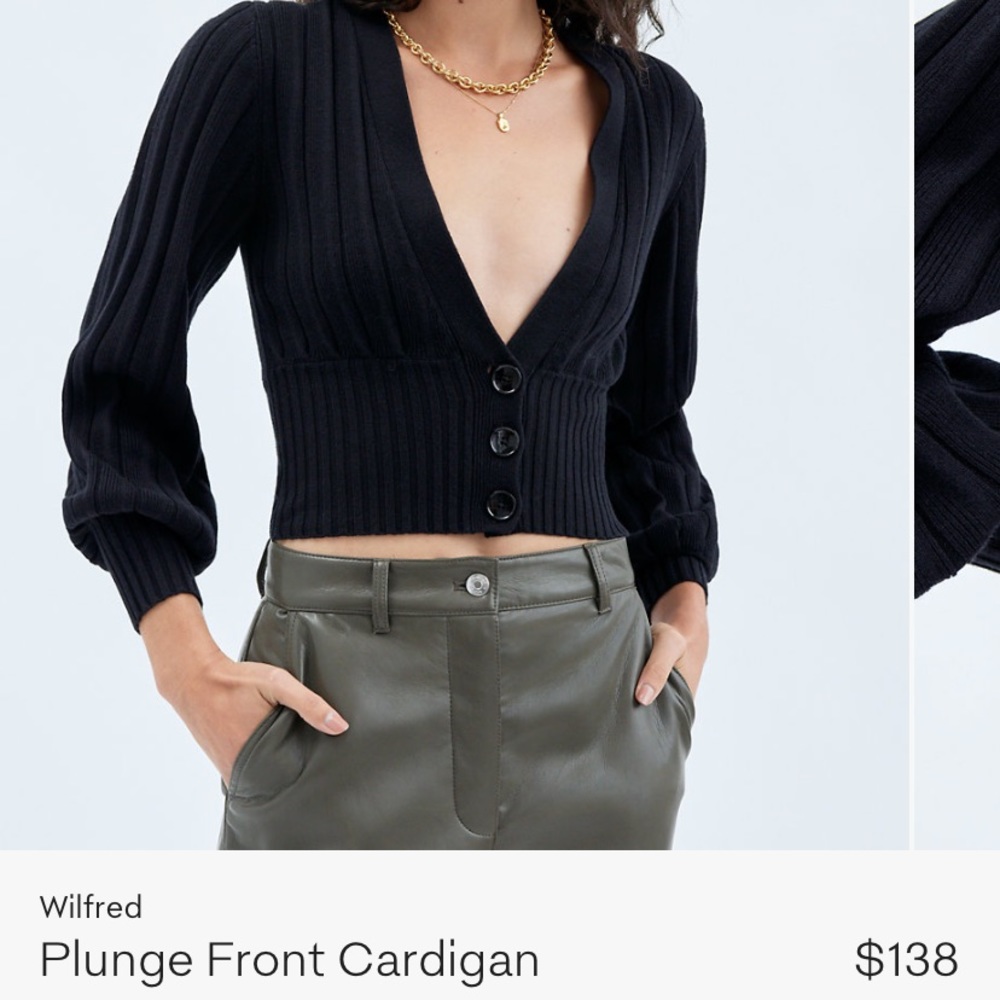 Wilfred plunge front cardigan xs -black